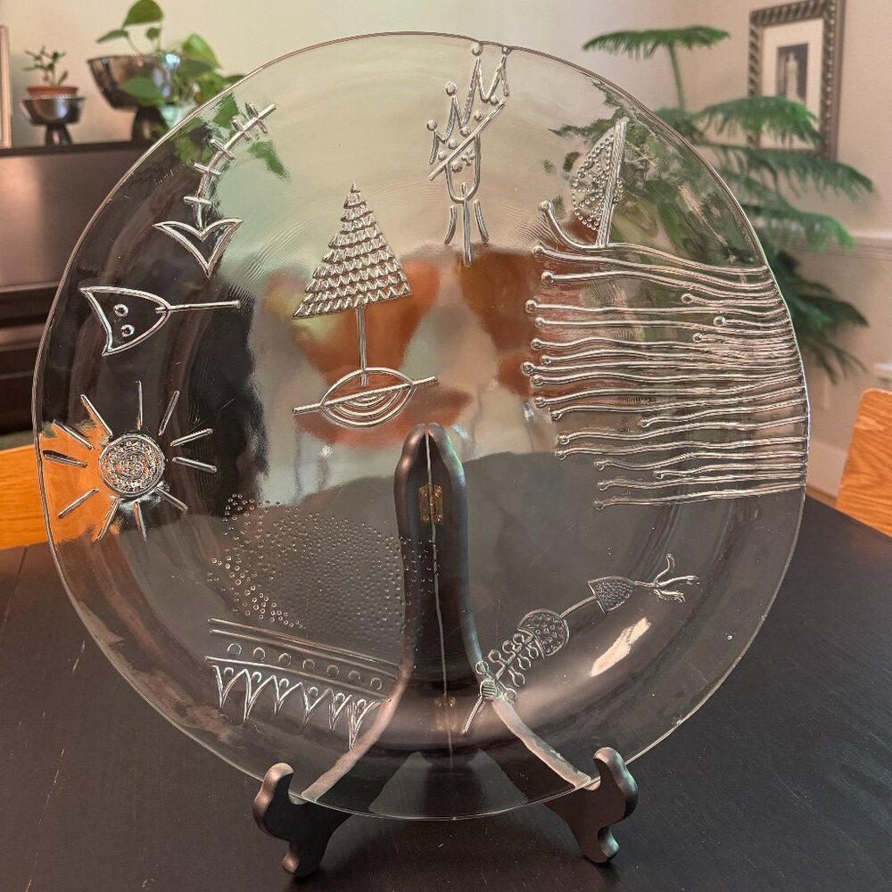 Vintage Abstract Art Platter - Picasso Vibe